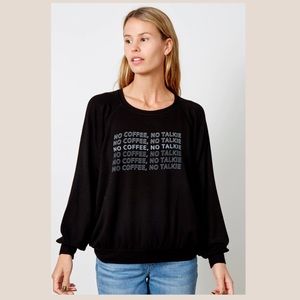 good hYOUman Emerson “No Coffee, No Talkie” women’s scoop neck sweatshirt, Sz S